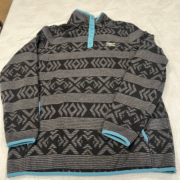 L.L bean Aztec print pullover black and gray size Large women - Picture 2 of 5
